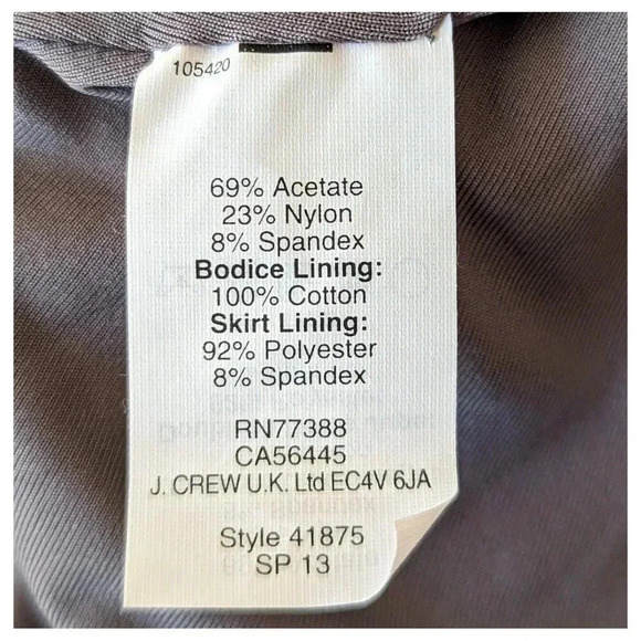 J. CREW NWT Arabelle Liquid Jersey Strapless Dress Size 8 - Picture 9 of 10